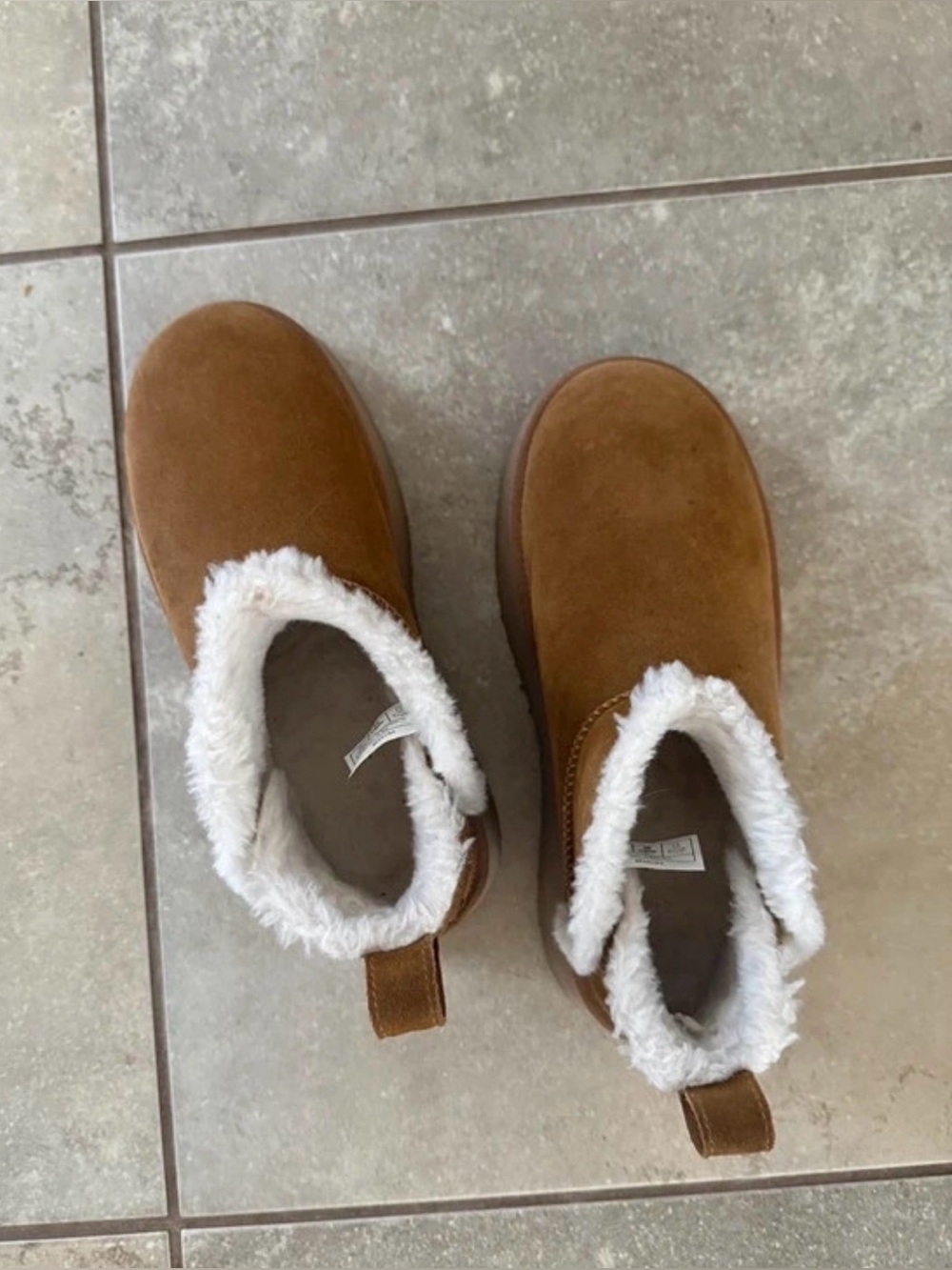 UGG Chestnut Brown Faux-Shearling Lined Slip-On Winter Boots